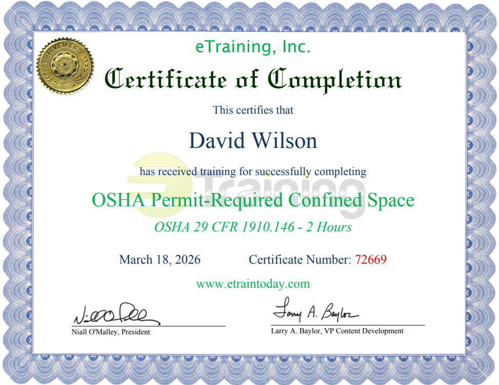 Certificate of Completion Preview