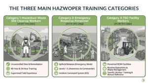 The 3 main HAZWOPER training categories