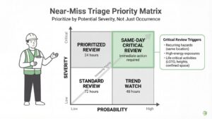 Near-Miss Triage Priority Matrix